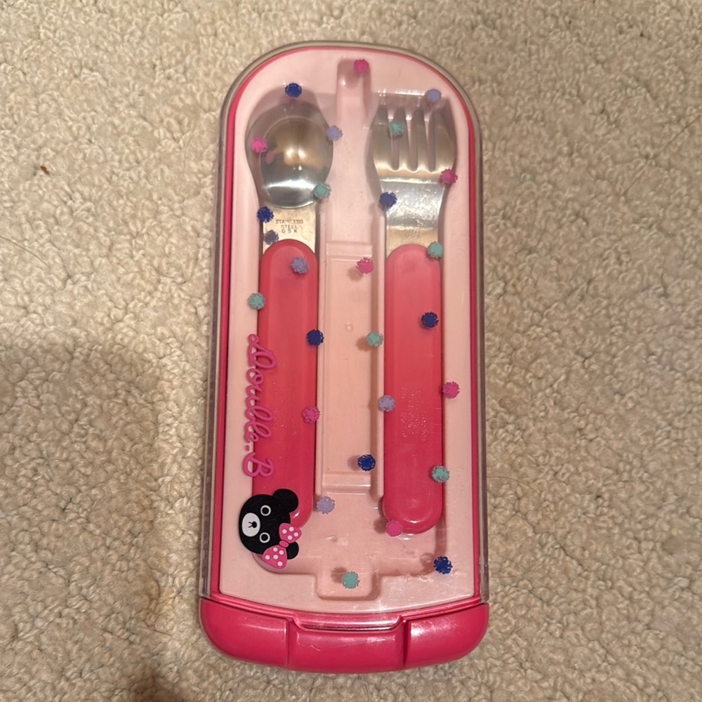 Mikihouse Double B Pink Utensil Set